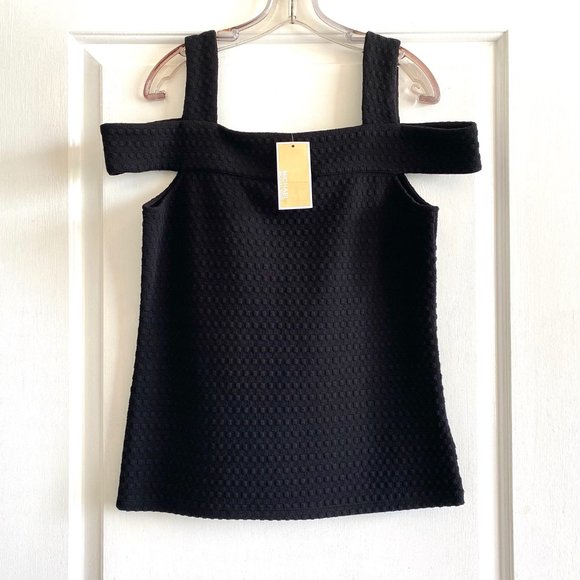 MICHAEL KORS | Sleeveless Cold Shoulder Top | Black | Size: Medium - Picture 1 of 7